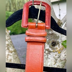 Ellen Tracy Buffalo calf Leather Belt - Small